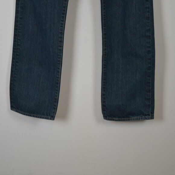 Levis Strauss 501 Button Fly Mens 32/30 Straight Leg 5 Pocket Blue Denim Jeans - Picture 2 of 8